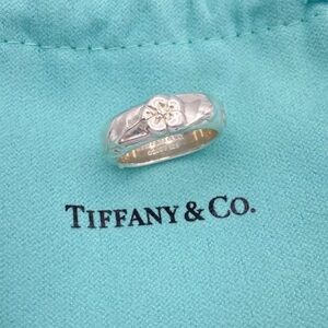 TIFFANY & Co. Nature Rose Flower Ring Sterling Silver 925 Band Size 6